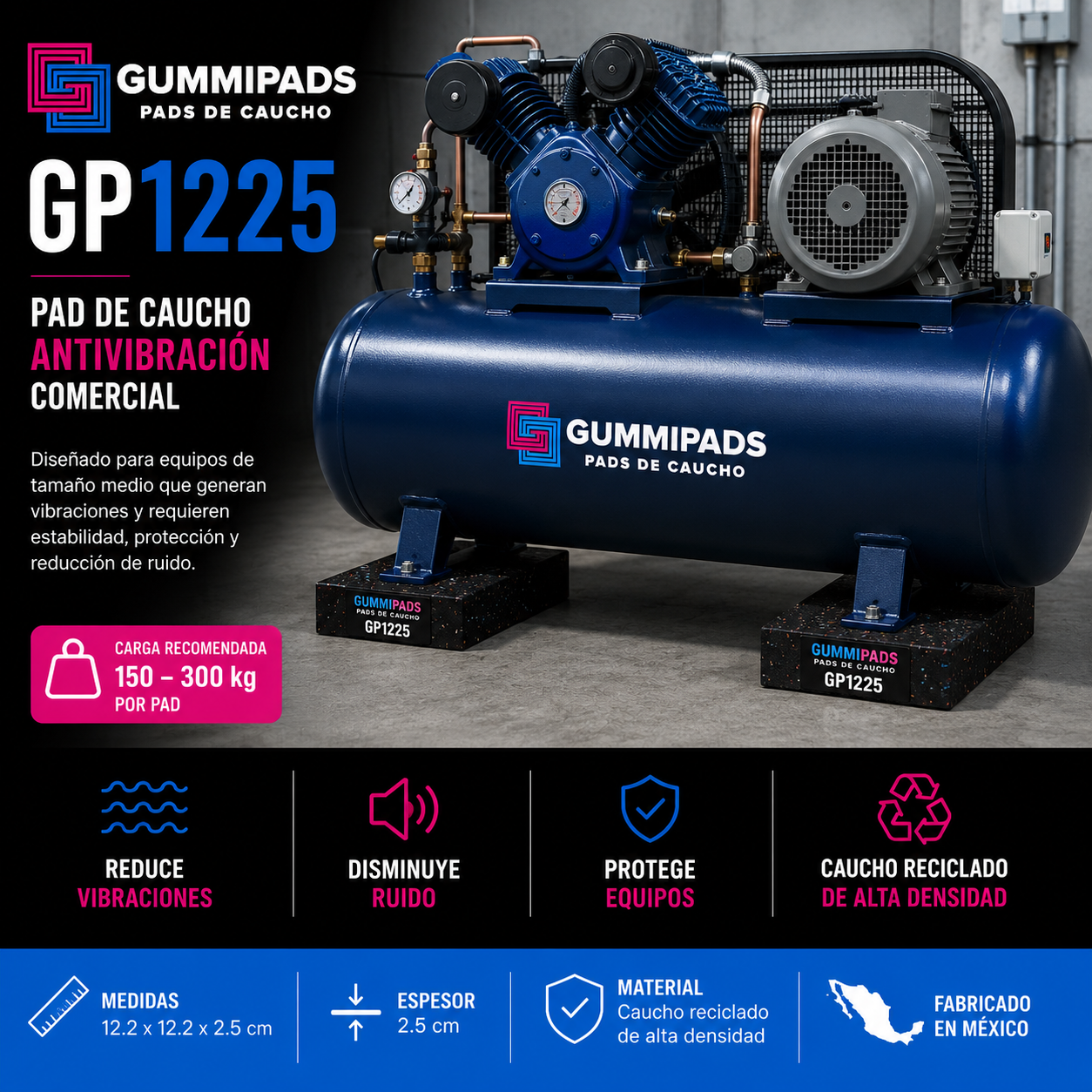 GummiPads GP1225 en compresor