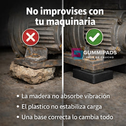 GummiPads GP1225 | Pads Antivibración para Minisplits, Compresores y Equipos HVAC
