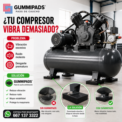 GummiPads GP1225 | Pads Antivibración para Minisplits, Compresores y Equipos HVAC