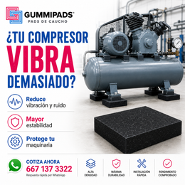 GummiPads GP1225 | Pads Antivibración para Minisplits, Compresores y Equipos HVAC
